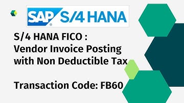 Vendor Invoice posting with Non Deductible Taxes - FB60