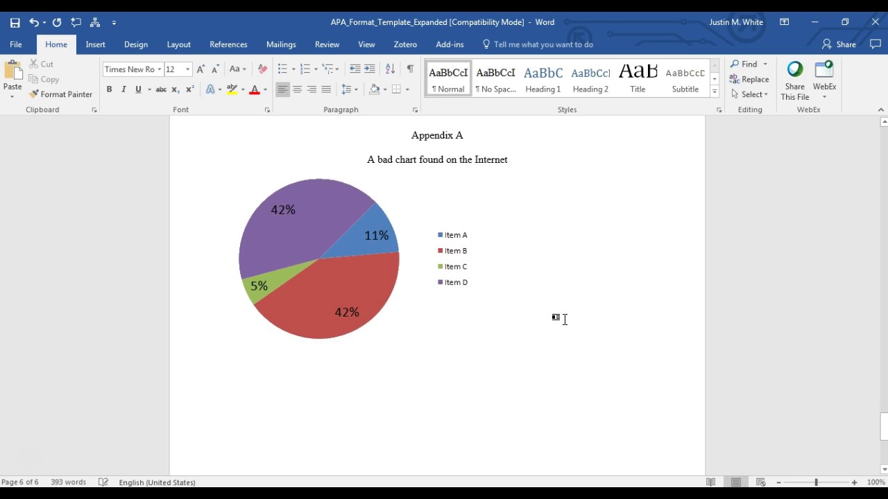 Adding charts to an appendix in APA