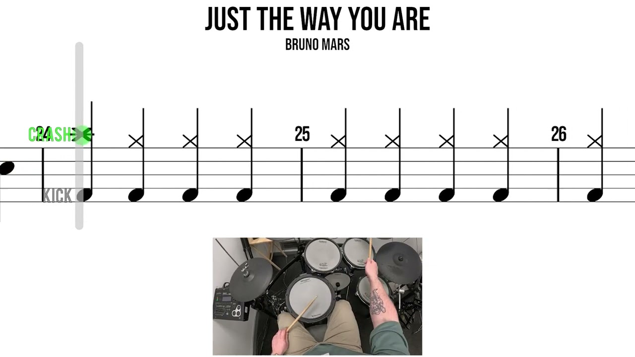 Just the Way You Are  Bruno Mars🥁 Medium Beginner Version