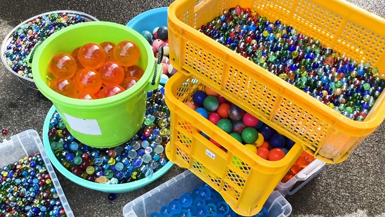 Marble run ASMR ☆ handmade wooden waterslide & aerial long transparent pipe slider