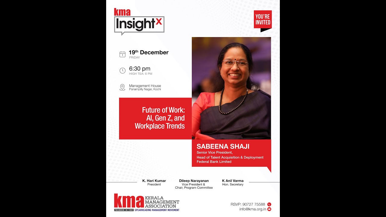 Future of Work: AI, Gen Z & Workplace Trends | Ms Sabeena Shaji | Senior Vice President Federal Bank