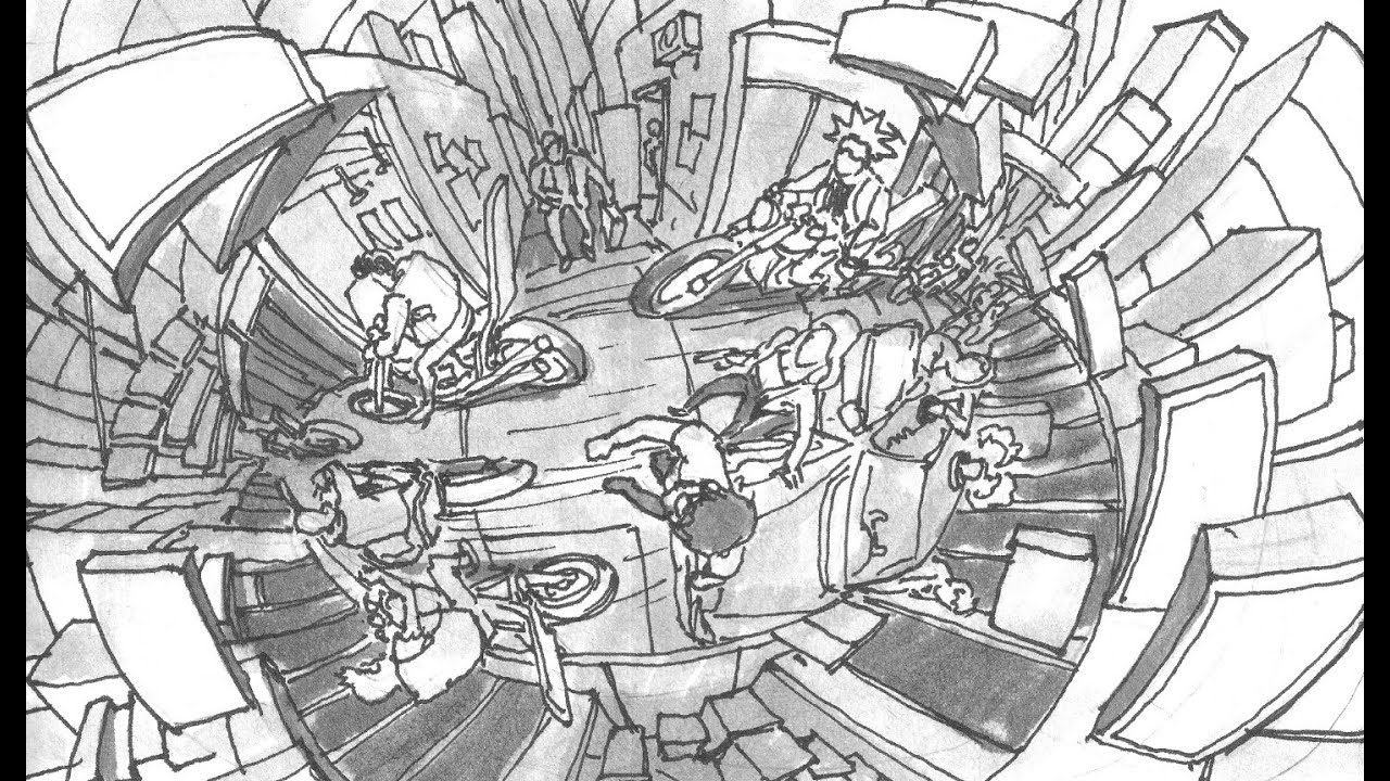 How to draw fisheye 360 camera view with perspective grids