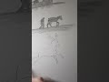 Drawing Silhouettes (Men in boat, man with camel, deer, hand, eye) #art #pencildrawing