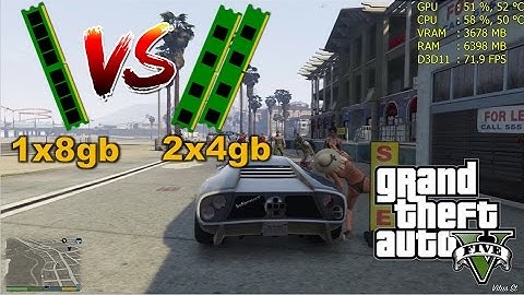 GTA V: DUAL Channel VS SINGLE Channel [8GB] | 1x8gb vs 2x4gb - RAM Test