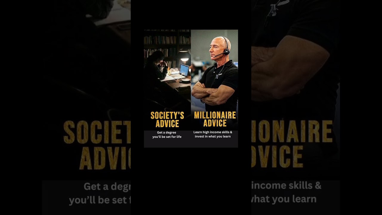 Society says get a degree. Millionaires say learn skills, invest smart, and build real freedom.