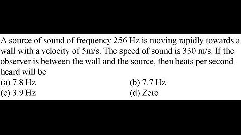 A source of sound of frequency 256 Hz is moving rapidly towards a wall with a velocity