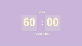 1-Hour Flip Clock Timer 💜 | Study & Focus | Soft Seconds screenshot 1