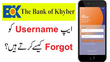 How to Forgot BOK App Username | BOK App Username Forgot kaise kare | Bank of Khyber App