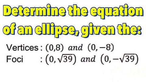 Conic Section: Ellipse With Center at (0,0) - Part 3 of 10 | Given the Vertices and the Foci