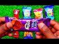 Dairy milk ASMR Satisfying Video Asmr Rainbow Candy Lollipops and Double ChupaChups Unboxing video