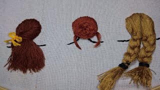 3 beautiful hair hand embroidery tutorial /hand embroidery design#embroidery #stitch #design