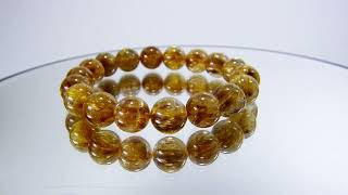 AAAAA級ゴールドルチルクォーツブレスレット12mm