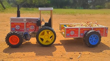 How to make Matchbox Tractor - DIY DC Motor Tractor with Trolley - School Project @Ashton Creative