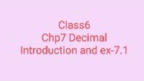 maths Rdsharma class6 chp7 Decimal introduction and ex-7.1
