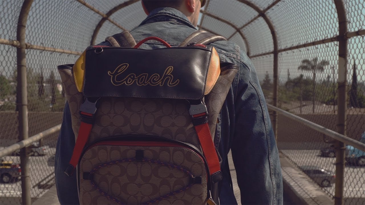 Track Backpack In Colorblock Signature Canvas With Coach - www