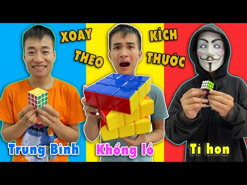 Cuộc thi xoay rubik 3X3 theo kích thước Tí Hon - Trung Bình - Khổng Lồ... Loại nào xịn sò nhất!!!