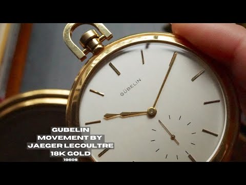 Gubelin 56mm Pocket Watch Movement by Jaeger LeCoultre 1960s
