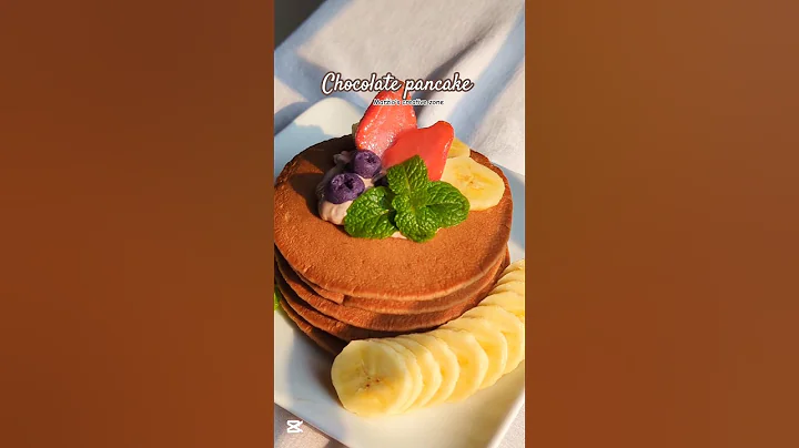 Made these chocolate pancakes for breakfast, result was amazing! chocolate pancake recipe #shorts