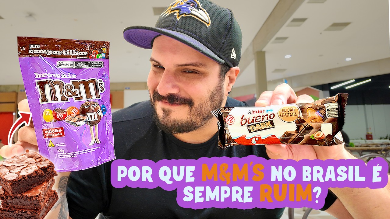 PROVANDO O M&M'S BROWNIE, KINDER BUENO DARK E BARRA IO-IO CREAM em BARRA