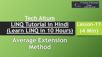 LINQ Tutorial in Hindi | Average Extension Method | Lesson - 11