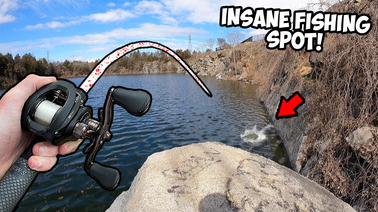 This ABANDONED ROCK QUARRY was LOADED WITH BIG AGGRESSIVE BASS!!! (Pond Bass Fishing)