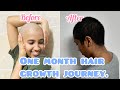 How fast does hair grow? | one month hair growth update after head shave. | hair growth journey.