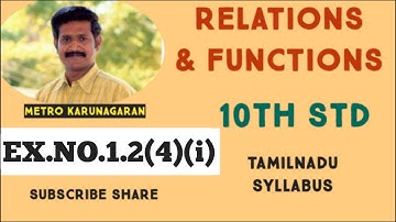 10th Std Maths Ex.1.2(4)(i) Represent each of the following RELATIONS by arrow diagram, a graph, a s