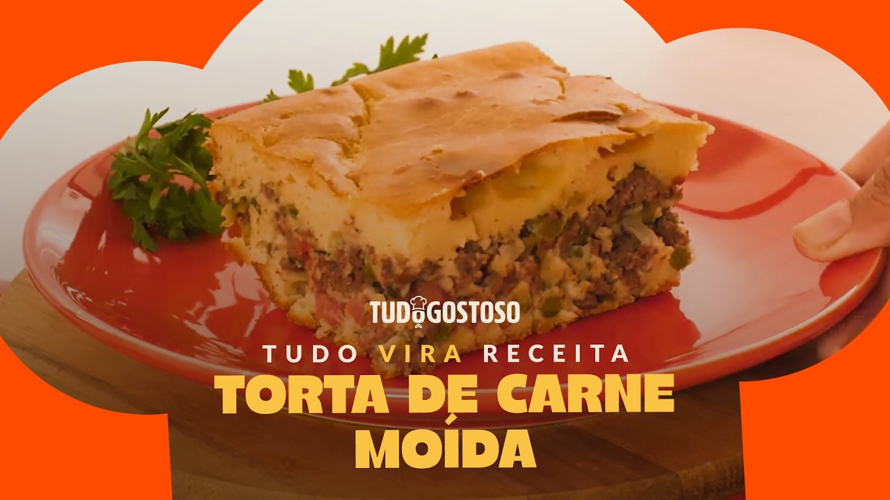 Misturou, tá pronto! A TORTA DE CARNE MOÍDA de liquidificador mais fácil do mundo!