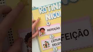 Painel rotina com nome da criança, rotina personalizada para crianças