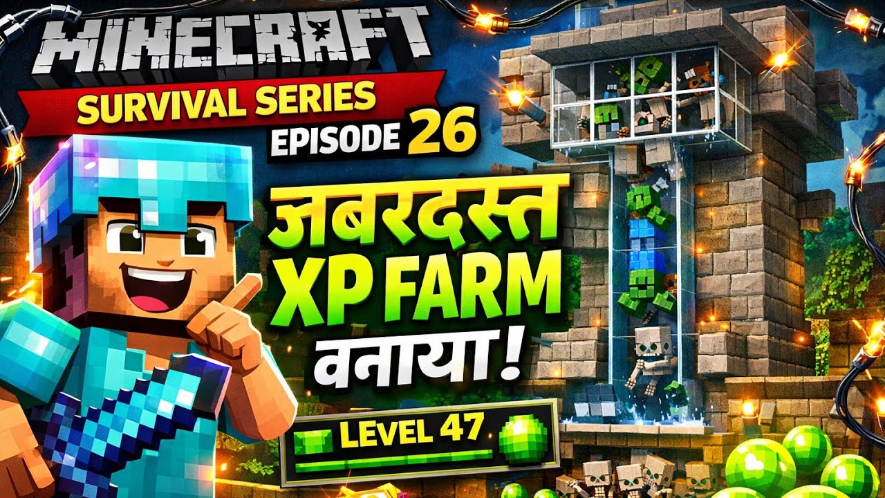 😱Unlimited XP Farm Banaya! | Minecraft Survival Series EP 26 | Level Fast Boost⚡