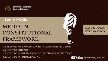 Law and Media–Lecture 3 | Media in Constitutional Framework | Expression, Privacy & RTI | LLB | CCSU
