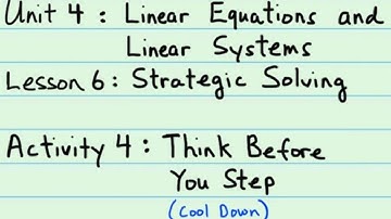 8th Grade Illustrative Mathematics: Gr. 8; U4; Lesson 6-4: Think Before You Step (Cool Down)