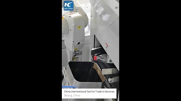 Trash-sorting robot displayed at services trade fair in Beijing