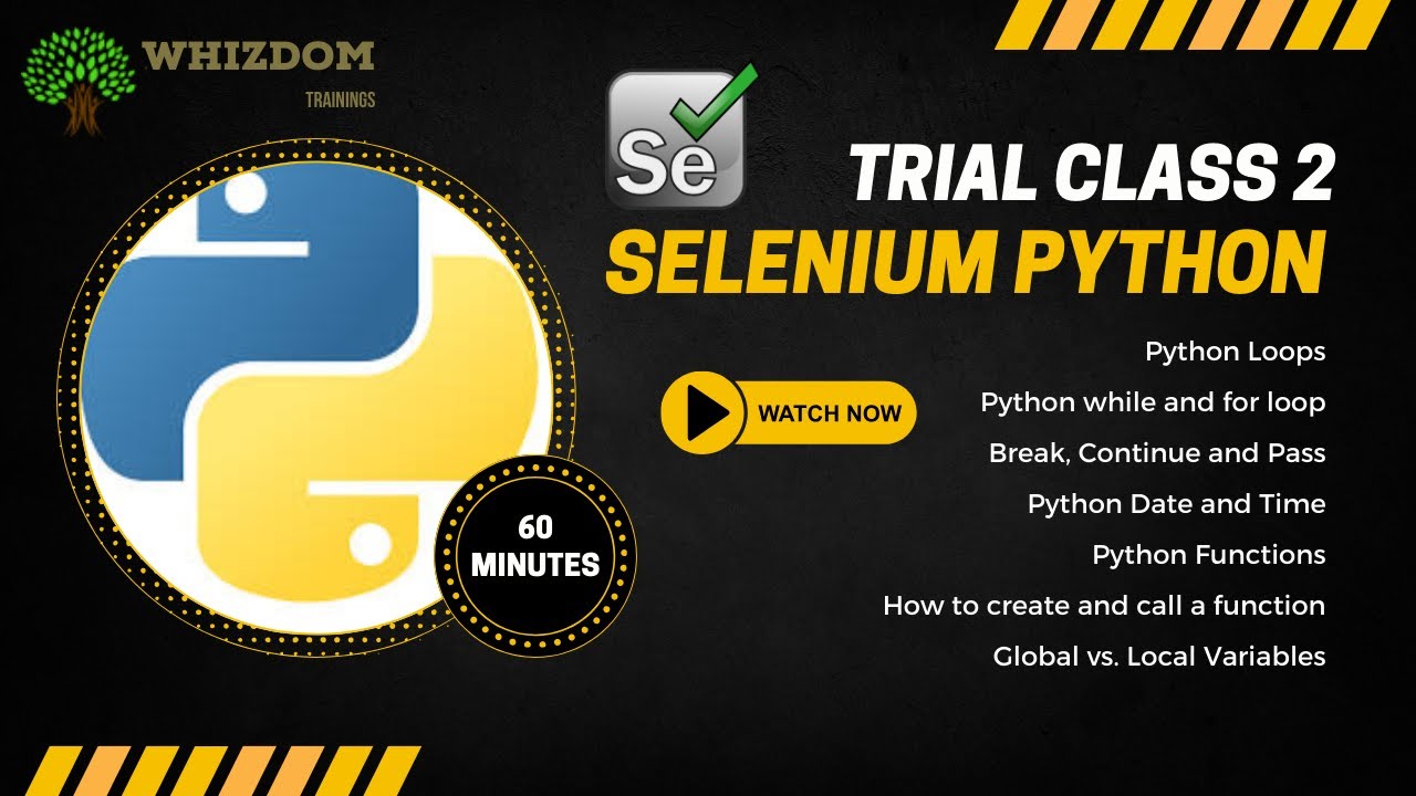Selenium With Python Class 2 || @WhizdomTrainings01 - YouTube