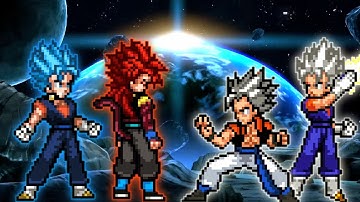 Xeno Gogeta SSJ4 OP(new) & Vegito SSB V3 OP VS Gogeta MUI OP & Vegito MUI OP in Jump Force Mugen