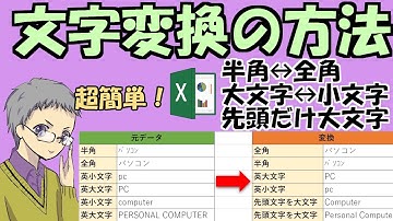 Excel大文字・小文字・半角・全角の変換方法は超簡単！先頭だけ大文字にもできる