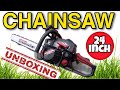 Unboxing review chainsaw motoyama black cs 10000  guide bar 24   installation  test full spec