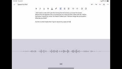 Speech to Text (Dictation) on iPad