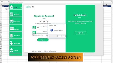 #2 Sidebar Menu & Tabbed User Login/Registration Forms in Excel || Show/Hide Data