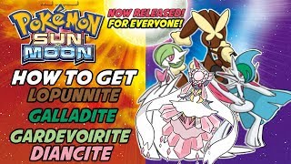 Pokémon Sun and Moon - Mega Gardevoir, Gallade, Diancie, and Lopunny  download codes for Gardevoirite, Galladite, Diancite and Lopunnite