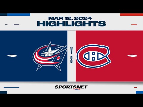 NHL Highlights | Blue Jackets vs. Canadiens - March 12, 2024