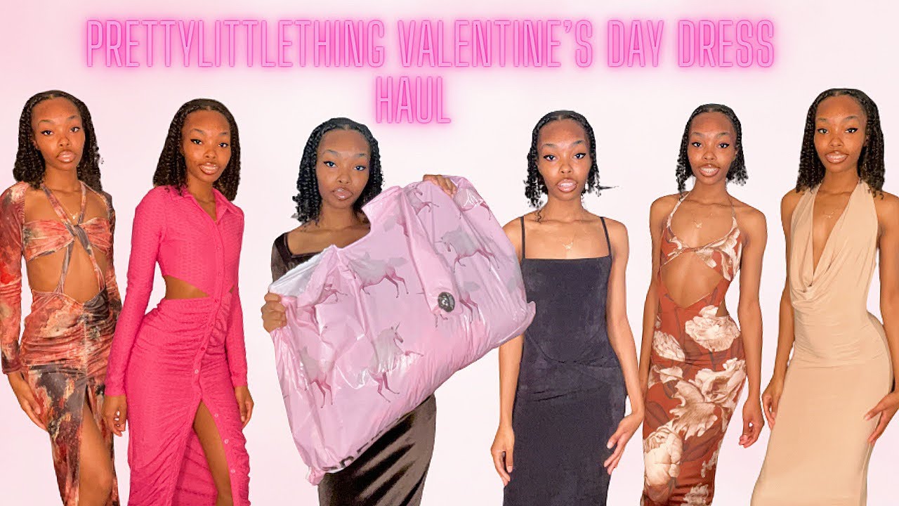 prettylittlething valentine’s day dress haul 🌹 | all UNDER $12✨ | 2023🫶🏾