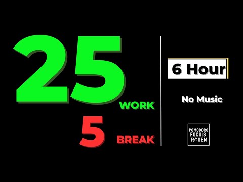 Pomodoro 25/5 Timer – 6 Hours | 12 Cycles | No Music, Long Study & Work Focus by Pomodoro_technic_Focus_Room