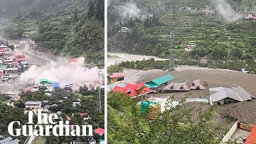 Footage shows raging flash flood tearing into Indian town of Dharali