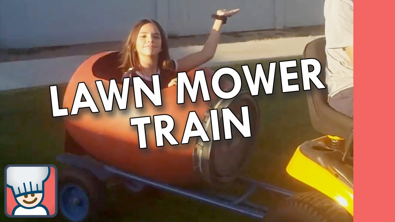 Childrens Barrel Train Cars Riding Mower Converted Into, 40 OFF