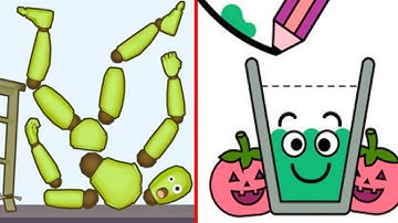 Happy Glass Vs Ragdoll Break - All Max Level Up Satisfying Android Gameplay