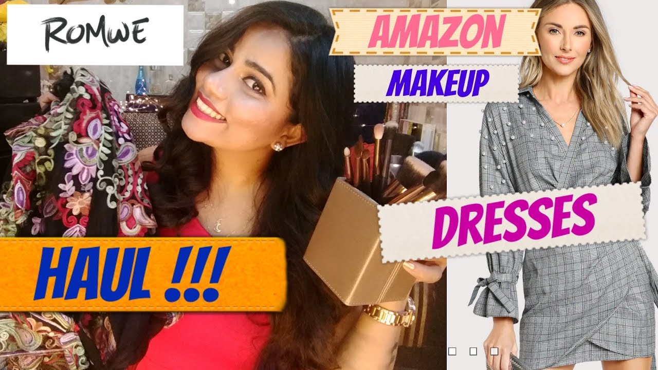 beautycon ROMWE & AMAZON HAUL |MAKEUP/DRESSES & CLOTHES |TheLifeSheLoved| Sana K