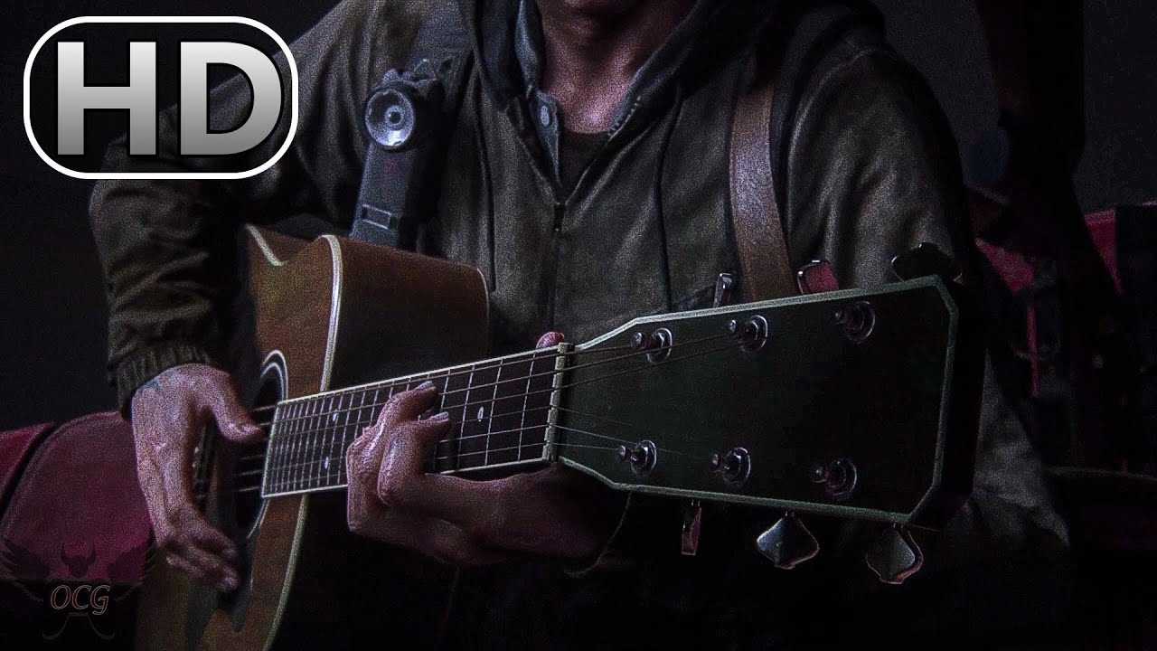 ellie from last of us playing guitar in a dark, Stable Diffusion