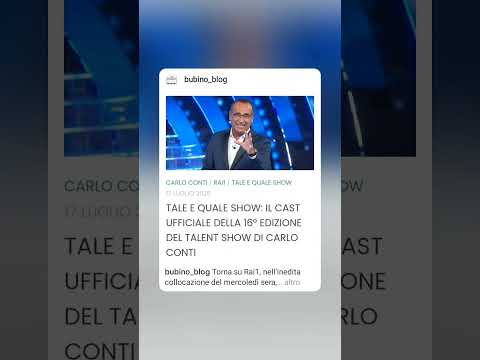 Video TALE E QUALE SHOW: IL CAST UFFICIALE DELLA 16° EDIZIONE DEL TALENT SHOW DI CARLO CONTI