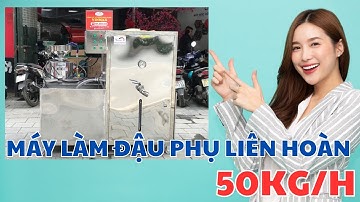 Máy làm đậu phụ liên hoàn 50kg/h: xay vắt - nấu đậu - ép khuôn khí nén